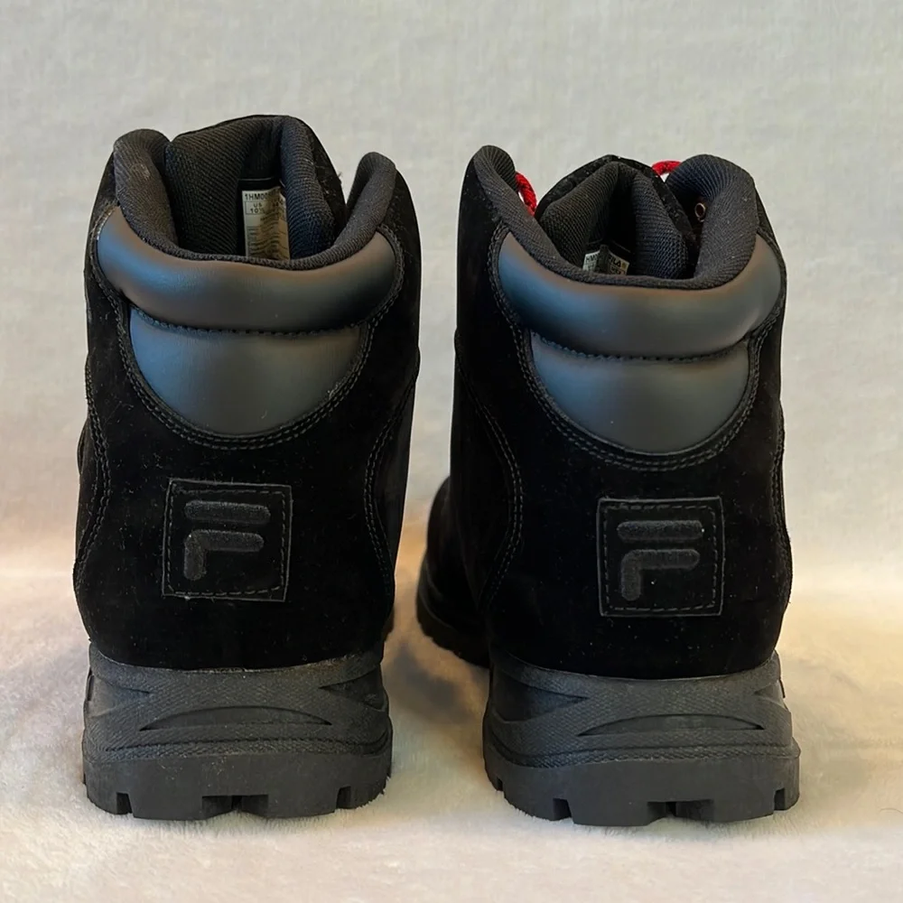 Fila Black Diviner FS Red Laced Hiking Boots 10.5 or 12 - Picture 6 of 7